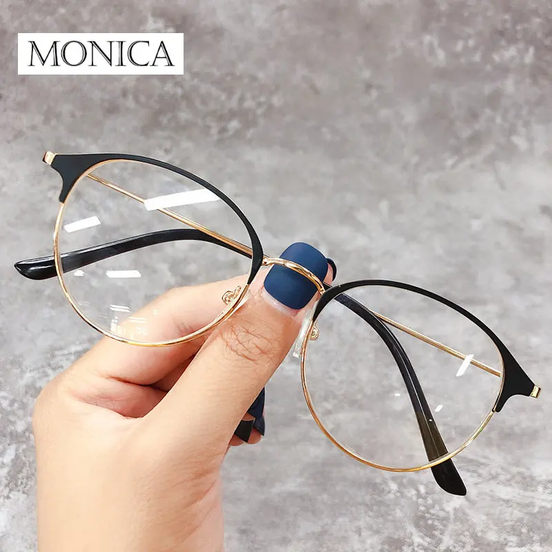 Classic Metal Round Frame Myopia Glasses Fashion Retro Optical Glasses Ultralight Vision Care Short Sighted Eyewear -1.0~-4.0