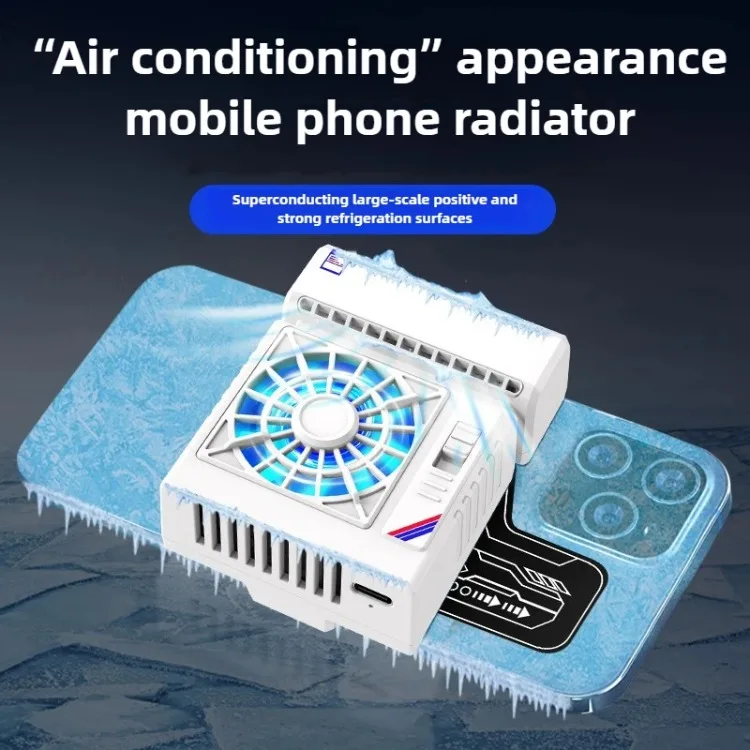 S5 Mobile Phone Semiconductor PUBG Game Cooler Radiator Air Conditioner Shape Cool Heat Sink for IPhone IOS Android Cooling Fan