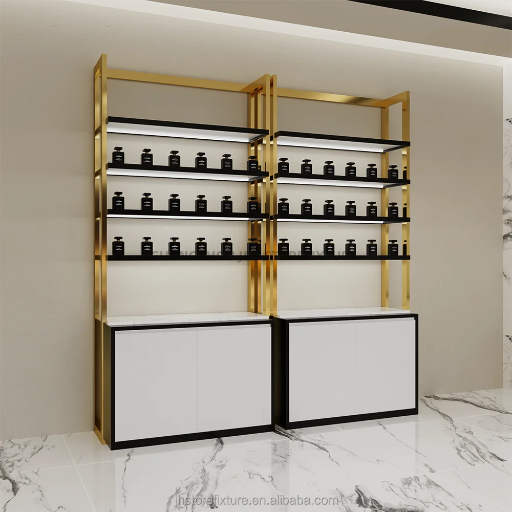 Custom.Custom .Custom.Classic Shiny Style Perfume Display Shop Decoration Design Customized Perfume Stand Counter Cabinet Perfum
