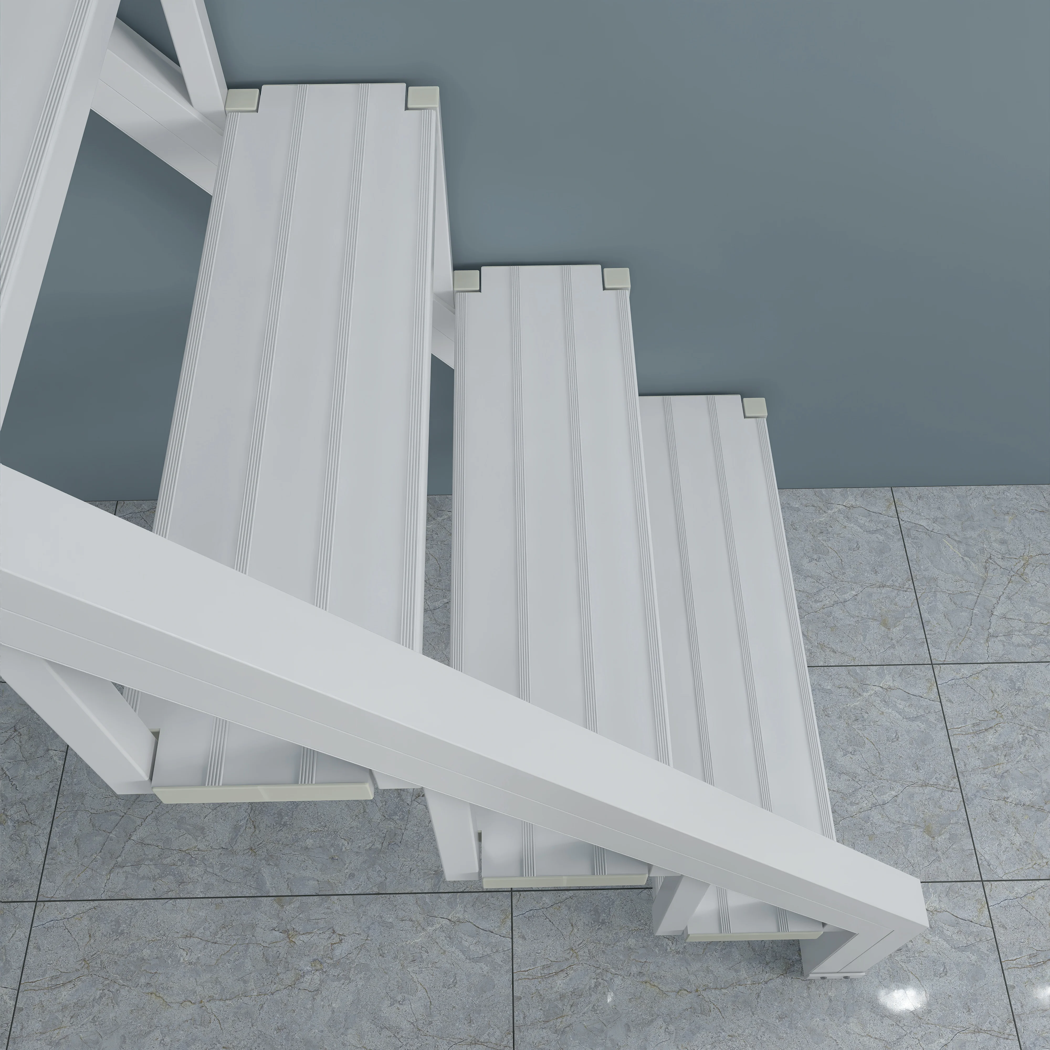 Personalizzazione Scale pieghevoli pieghevoli pieghevoli personalizzate in lega di alluminio contro il muro