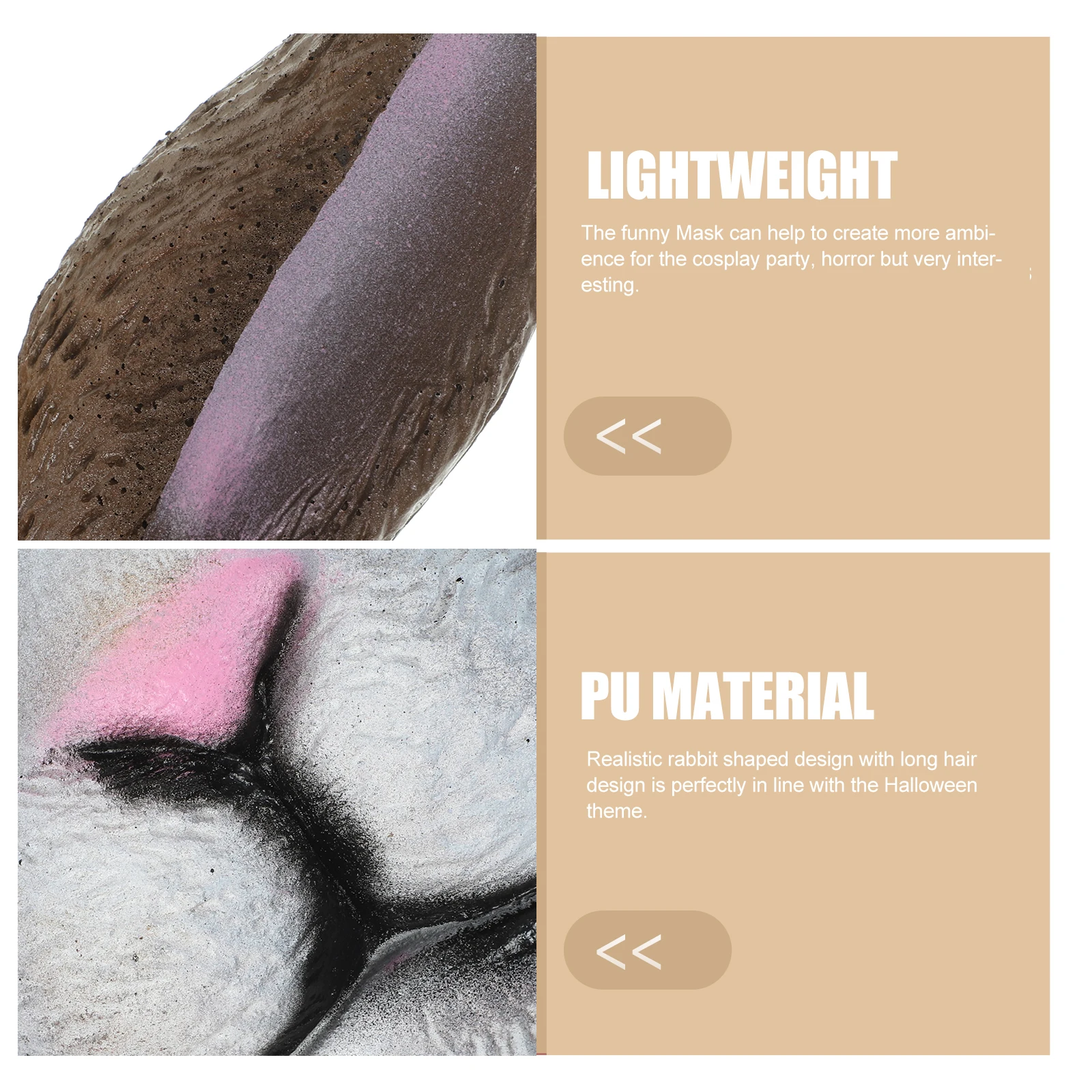 

1pcs Funny Lightweight Breathable Prank Costume Party For Adults Rabbit Shaped Face Cover Halloween Cosplay Mask Rabbit Mask For