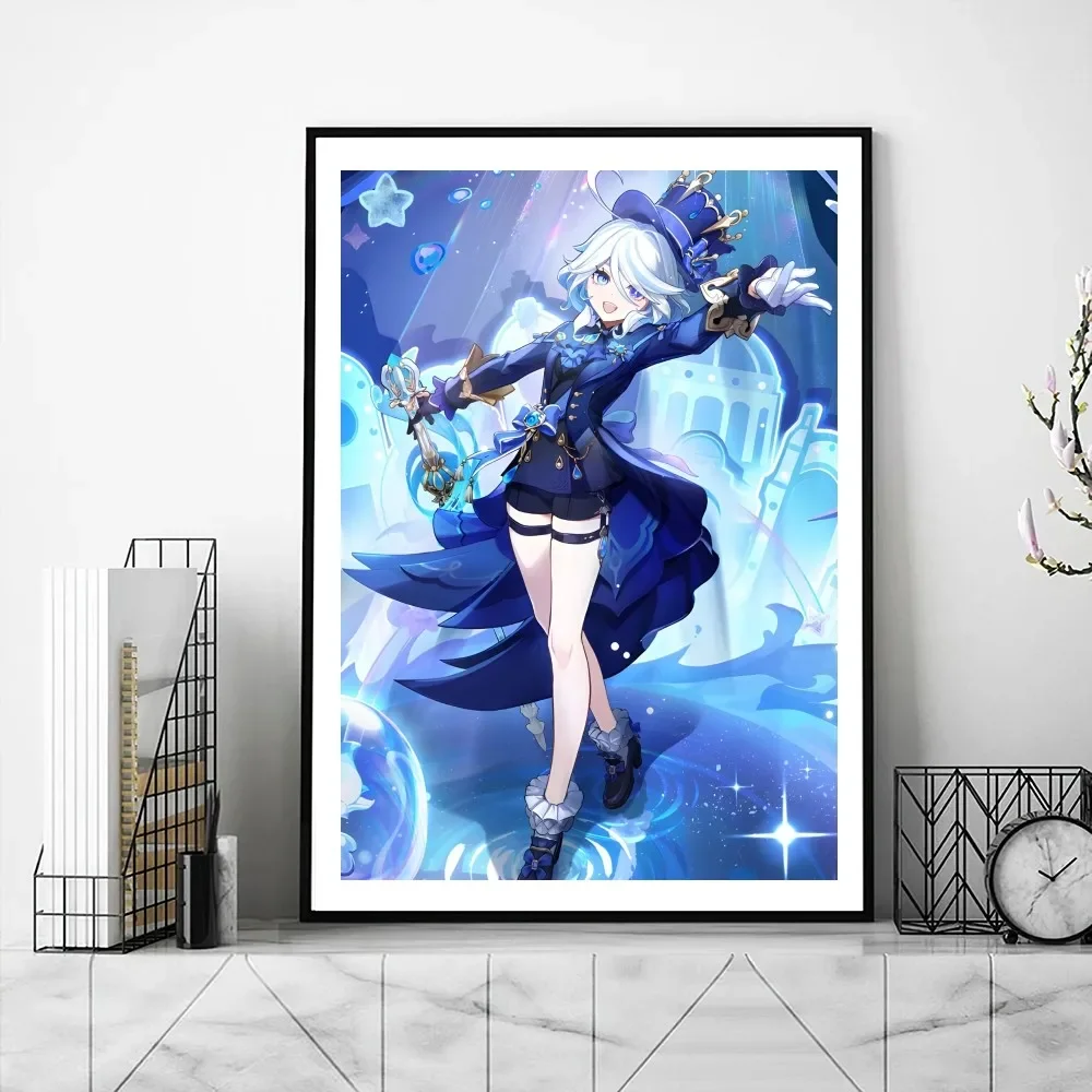 Genshin Impact Furina Poster, Gallery Prints, Canvas Painting, Wall Pictures, Living Room Sticker