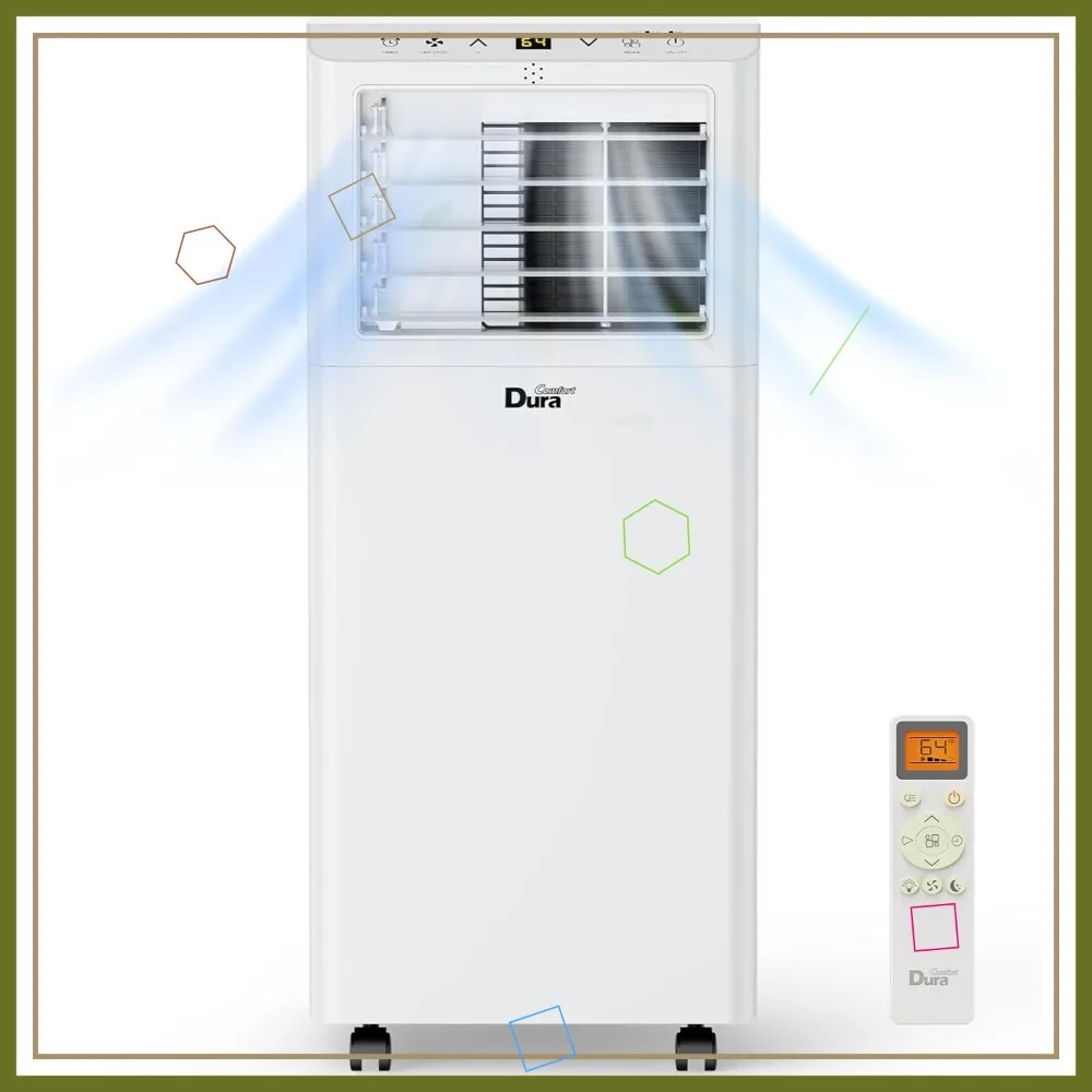 Aire Acondicionado Portátil de 8,500 BTU, Enfría 200 Pies Cuadrados, Modos de Deshumidificador y Ventilador