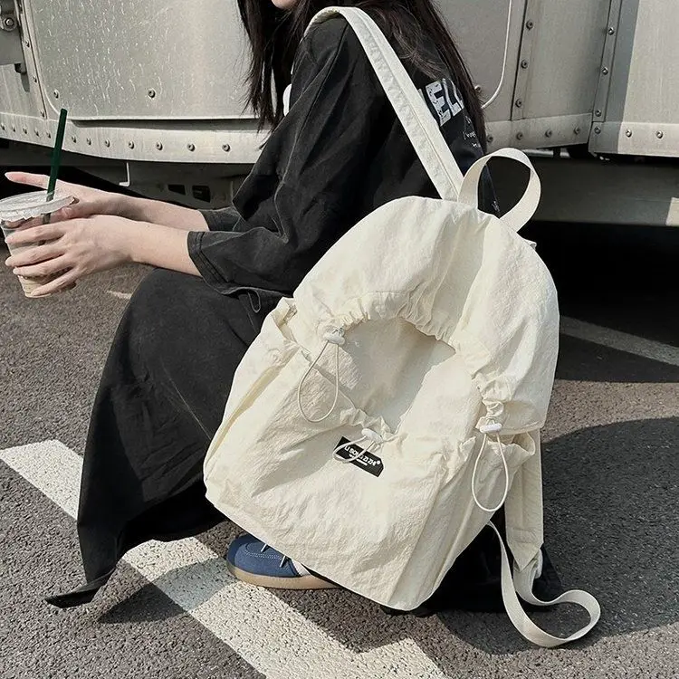 Bookbag Girls Nylon Lightweight Solid Soft Water-repellent Japan Style High-Capacity Backpack