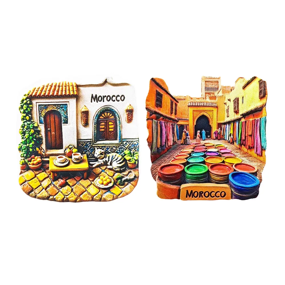 Aimants de réfrigérateur 3D en résine du maroc africain, Souvenir de tourisme, autocollant de réfrigérateur, décoration artisanale cadeau