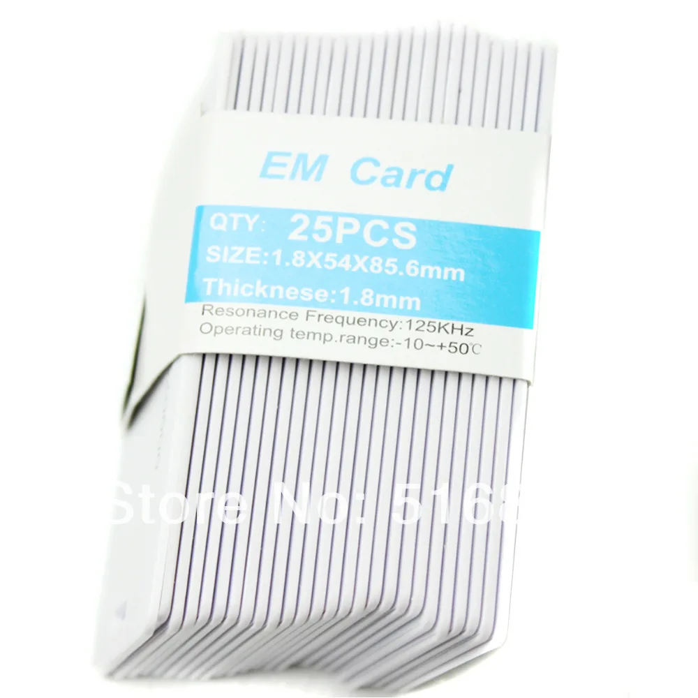 25pcs/lot 1.8mm RFID 125KHz Entry Access EM Cards ID Card RFID White Card for Access Control Time Attendance