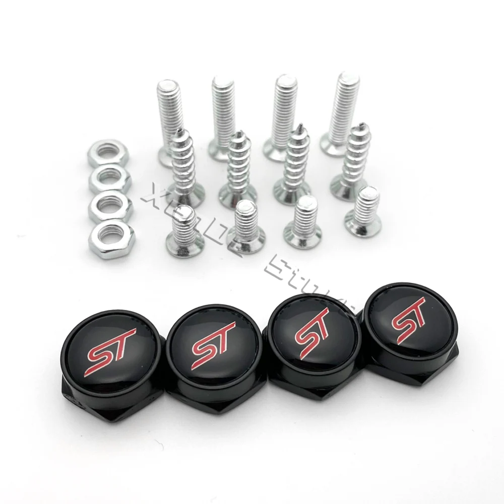 4Pcs Car License Plate Screws Bolts Frame For Ford ST Line Focus X 2 3 Mondeo Fiesta Kuga MK2 MK3 MK4 Escape Styling Accessories