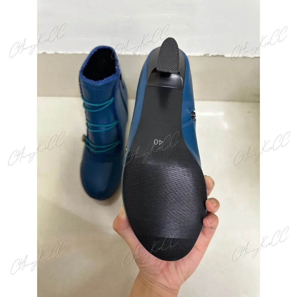 Vrouwen Middeleeuwse Steampunk Lederen Schoenen Dikke Hak Booties Cosplay Halloween Gothic Gothic Punk Retro Anime Laarzen Fiesta Wizard