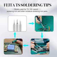 ABGH-For Pinecil TS100 Soldering Iron Tips Replacement For Mini Portable Micro-Type Solder Pen Stations Tool