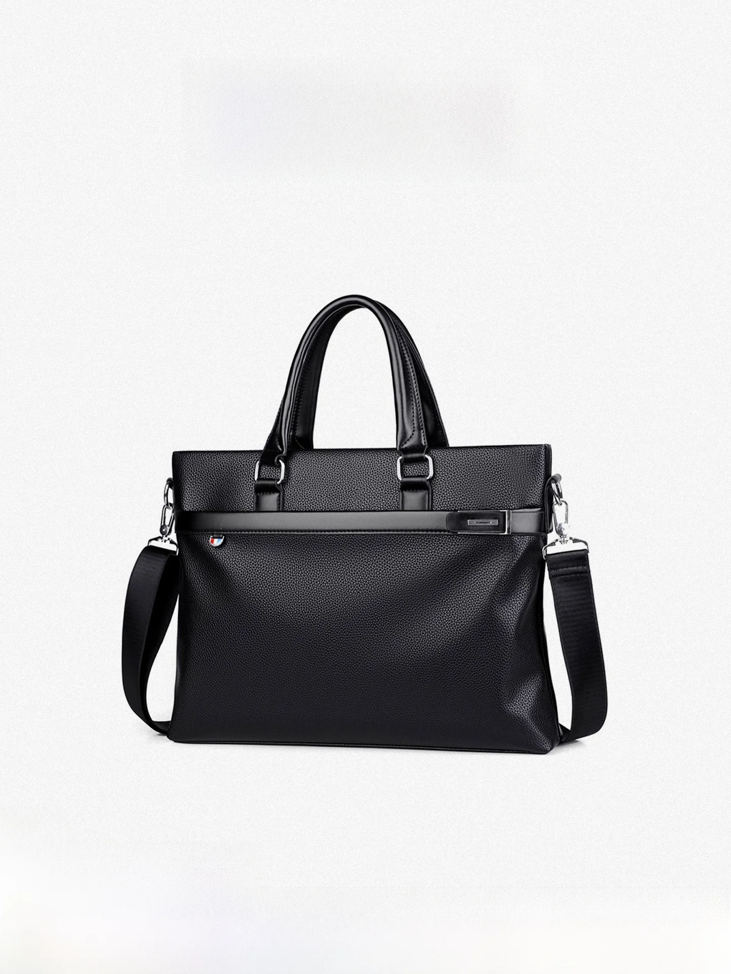 

Luxury Men's Busin Briease Large Capaci oulder Crossbody Bag Document Bag Casual Faion Soft PU Leather Handbag