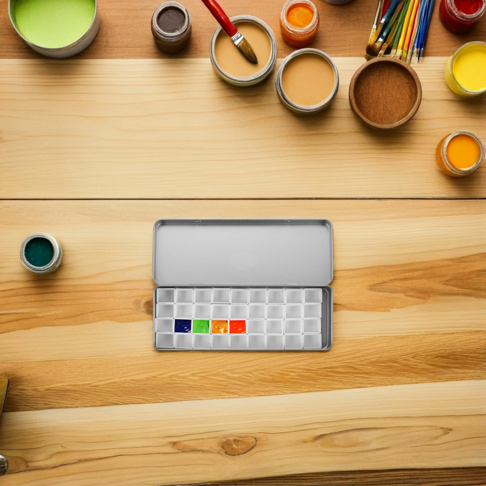 

36 Compartments Portable Watercolor Palette Box Empty For Travel Compact Paint Tray For Outdoor Sketching Art Supplies Use