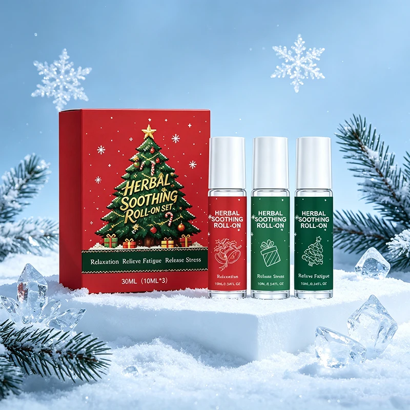 Herbal Roll-On Christmas Gift Set Plant Extract Body Oil Relaxing Natural Essential Oil Nourishing Moisturizing Skin Care Set