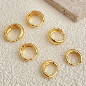 3 pairs of Gross Round Earrings Gold Color Set For Women Girls 2024 Jewelry Trend Trend Delicate Delicate Piercing Mangura Torction Earring 10 Main Sales Women's jewelry with free shipping - №5