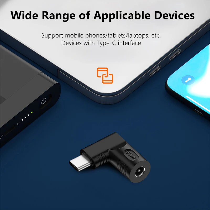 65 واط تيار مستمر إلى النوع C جاك التوصيل التعرف التلقائي محول الشحن محول ل Xiaomi سامسونج هواوي للهاتف المحمول اللوحي