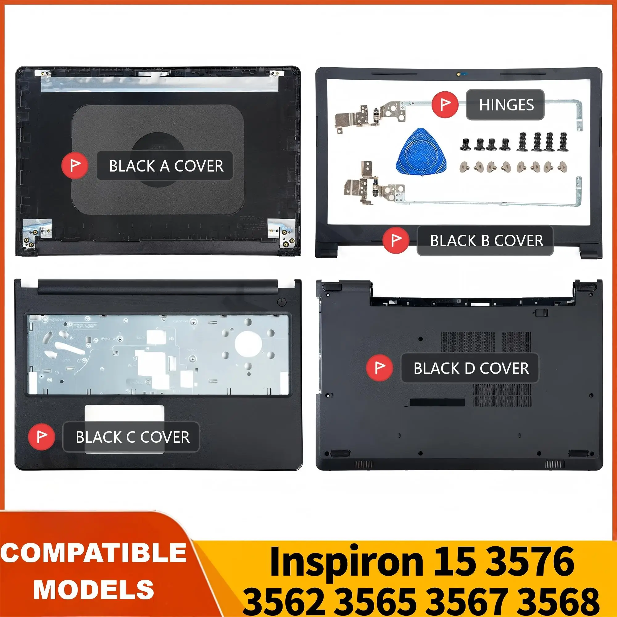 New Cover For Inspiron 3562 3567 3565 3576 Top Lid Front Bez