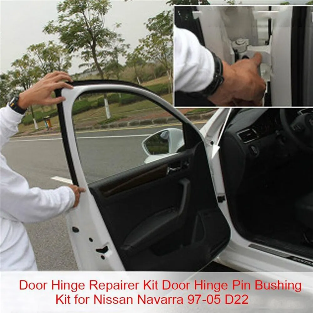 Car Door Hinge Pins Bushing Repair Assembly Kit Set For Nissan Navarra 1997-2005 D22 high strength corrosion-resistant