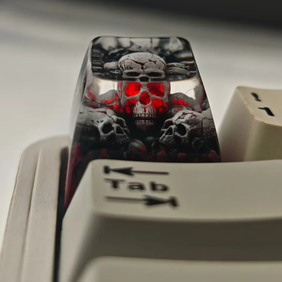 New SA Dark-themed Skull Resin Keycaps Personalized Handmade Single for MX Mechanical Keyboard Gaming ESC Keycap