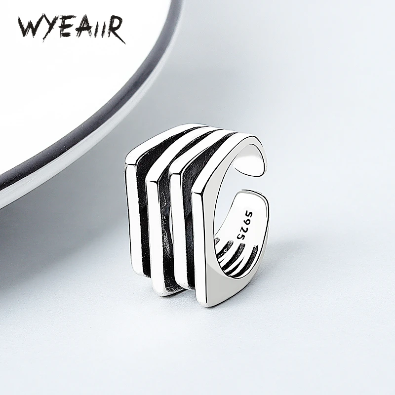 

WYEAIIR винтажное многослойное хип-хоп индивидуальное Трендовое серебряное регулируемое Открытое кольцо для женщин Роскошные ювелирные изделия