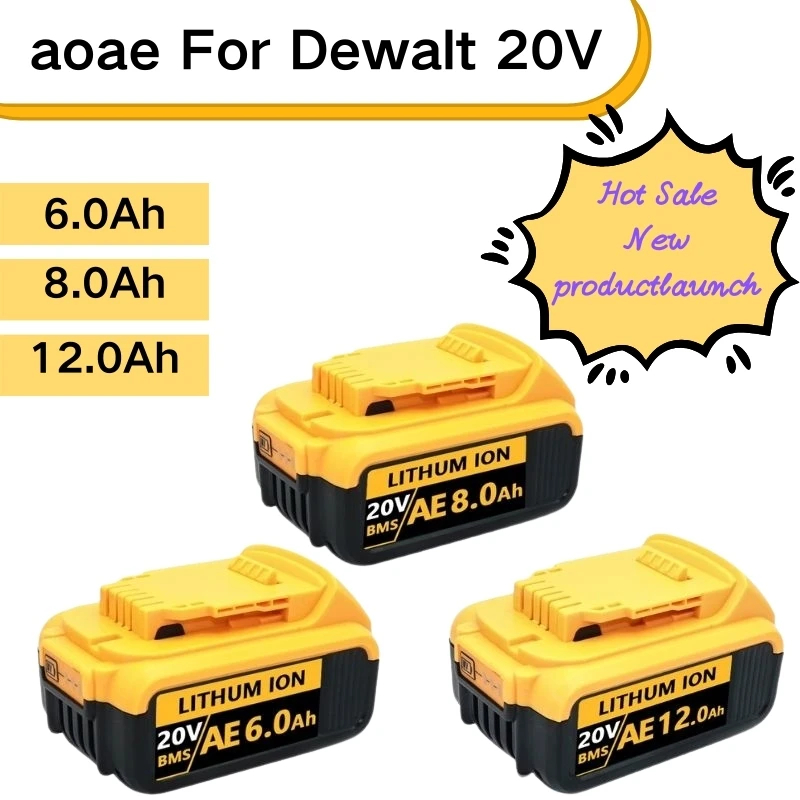 

For DeWalt 20V 6Ah 8Ah 12Ah MAX Li-ion Battery for DeWalt for Flexvolt Tool Batteries Replacement Batter