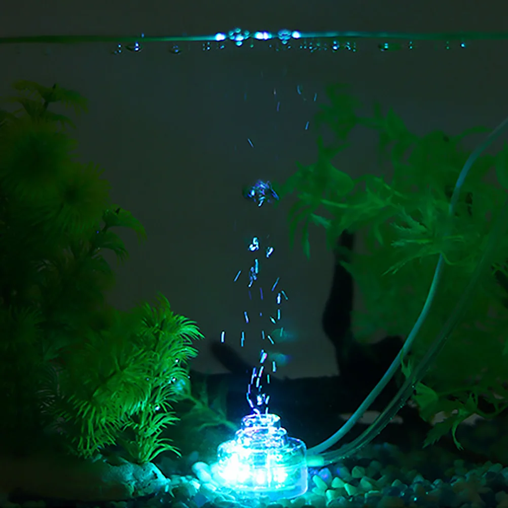 USB حوض السمك الهواء الفوار الملونة LED خزان الأسماك فقاعة ضوء الهواء حجر الأكسجين الناشر الديكور خزان الأسماك الفوار الخفيفة