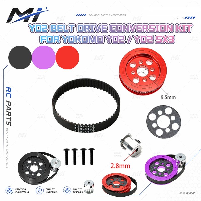 Yokomo YD2 SX3 Belt Drive Conversion Kit 4:1 Ratio SLS Nylon Aluminum for RC Drift Car