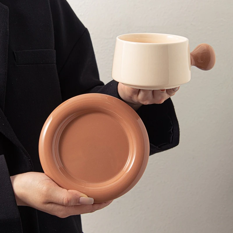 Ceramic Coffee Cup Saucer Set European Style Daily Household Creative Contrast Cute Tea Cup