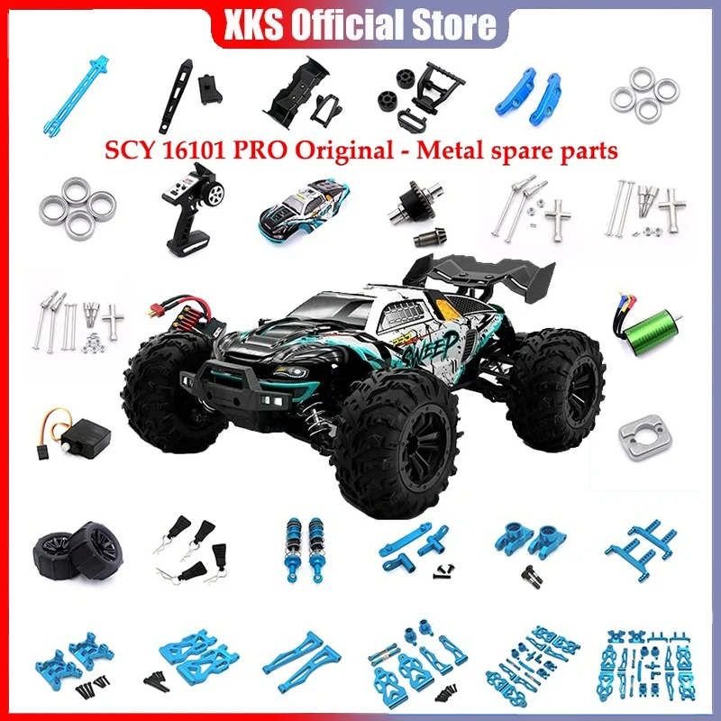 SCY 16101 16102 16103 16201 16101 Pro RC Car 1:16 Blue Upgraded Metal Spare Parts Model 4WD/Original Spare Parts 6312 6313 6314