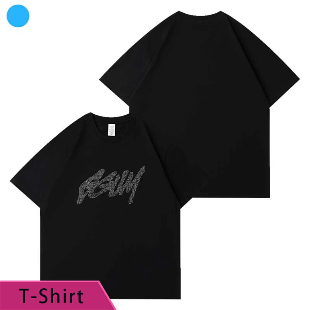 Kpop Idols Yeonjun T-Shirt Loose O-Neck Cotton Printing Short Sleeve Fashion Personality Clothes Fans Concert Support Gift