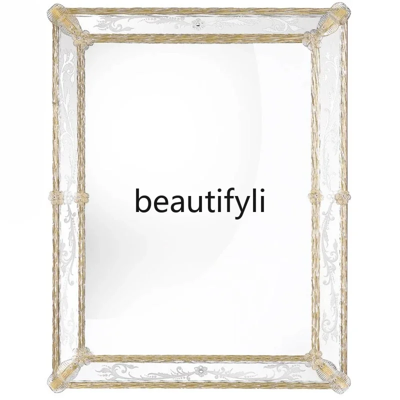 

z1xEuropean full-body full-length mirror home living room decorative floor mirror American retro full-length mirror