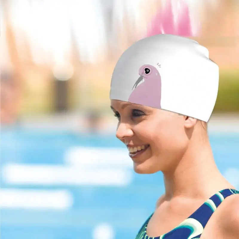 Cuffie da nuoto per capelli lunghi modello leoni marini cappello da nuoto impermeabile in Silicone cappello da nuoto confortevole antiscivolo senza perdite