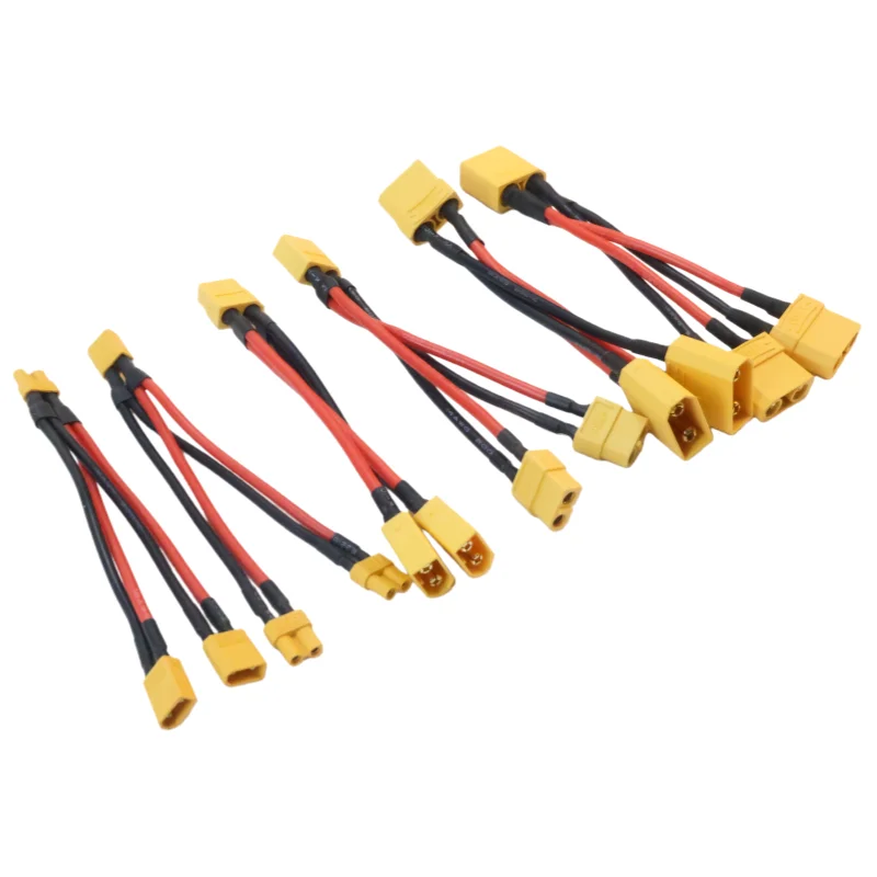 XT30 XT60 XT90 Paralleler Batterieanschluss Silikondraht Stecker/Buchse Dual Extension Y Splitter 100 mm für Batterieladegerät Motor – Detail 3