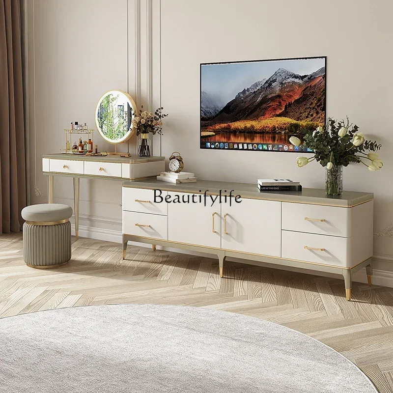 Novo armário de armazenamento de madeira maciça integrado quarto pequena luz luxo mesa cabeceira canto integrado