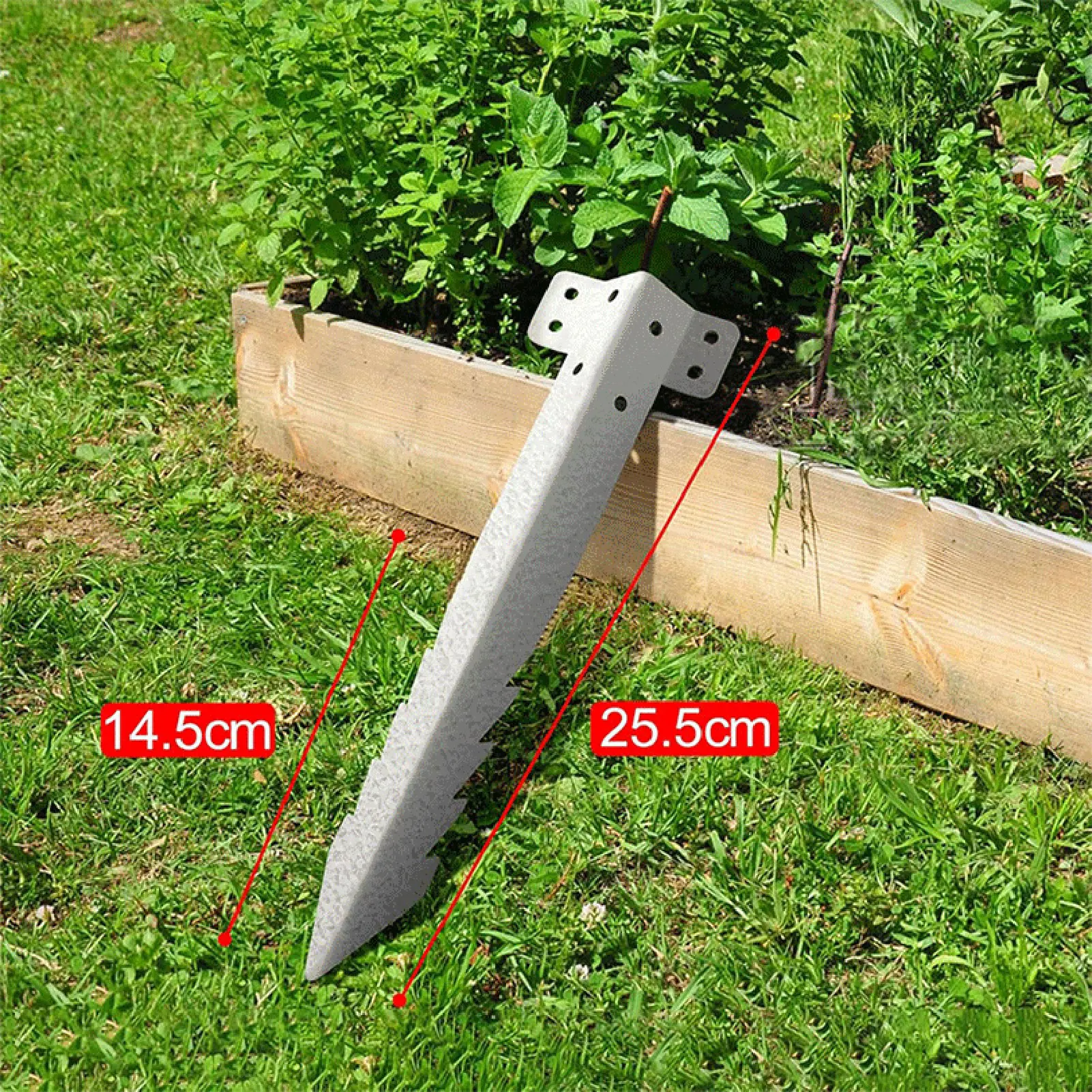 Heavy Duty Railway Sleeper Brackets Serrated Metal Stakes for Garden Raised Beds Fence Posts Timber Edging Durable Support