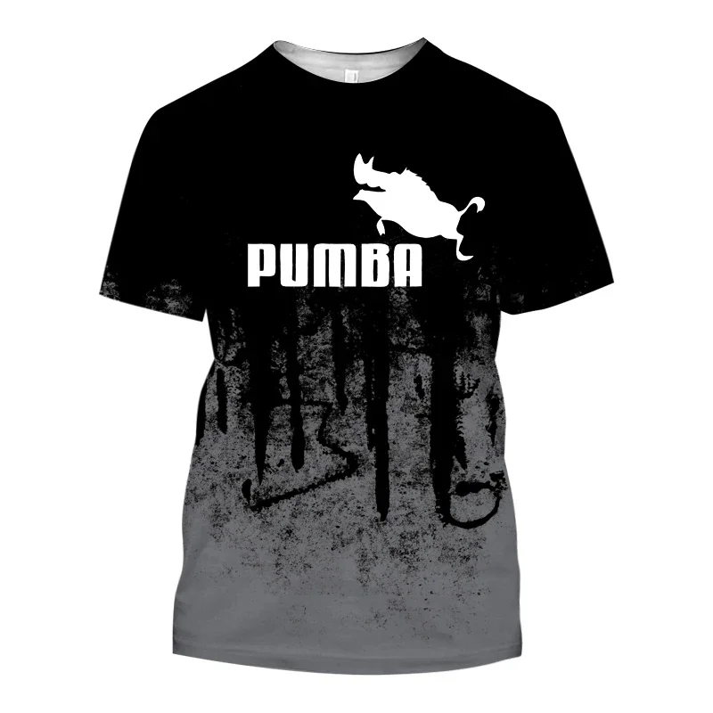 PUMBA Mens T shirt for men Gym brand 3D print t-shirt Summer Daily Casual Sports Tee Shirts Male Quick Dry Running Fitness Tops