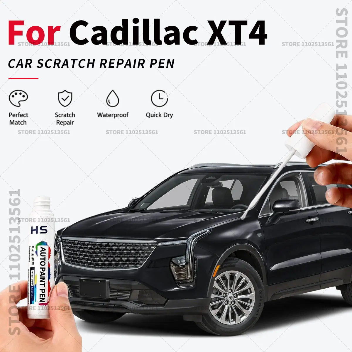 Touch Up Paint Pen – Restore Car Paint & Remove Scratches For Cadillac XT4 luminary black Diamond white Red Night Sea Blue