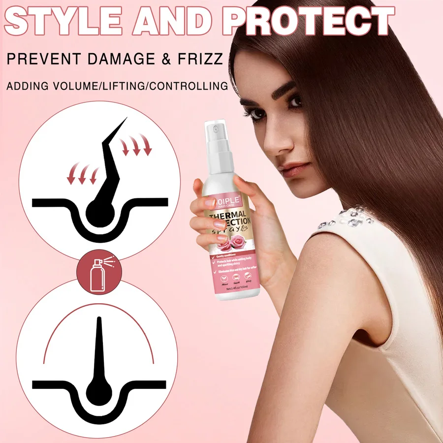 Thermal Protection Spray UV Protector Serum Protects from Thermal & UV Hair Heat Protector Suitable For Natural Curly Wavy Wig