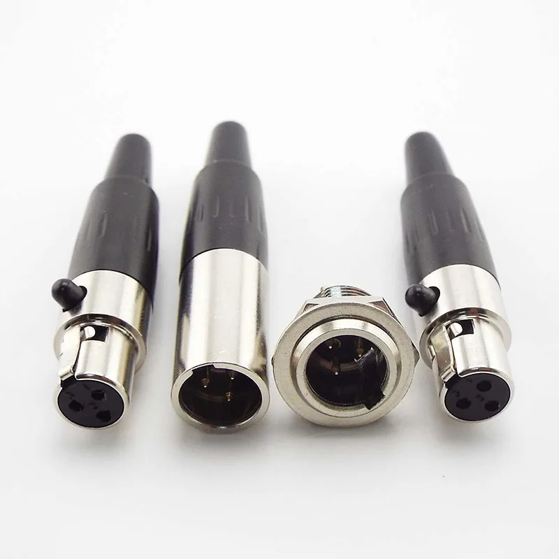 Mini XLR 3 Pin Female Male Plug Small XLR Audio Microphone Connector for MIC Soldering Straight Power Plug B4