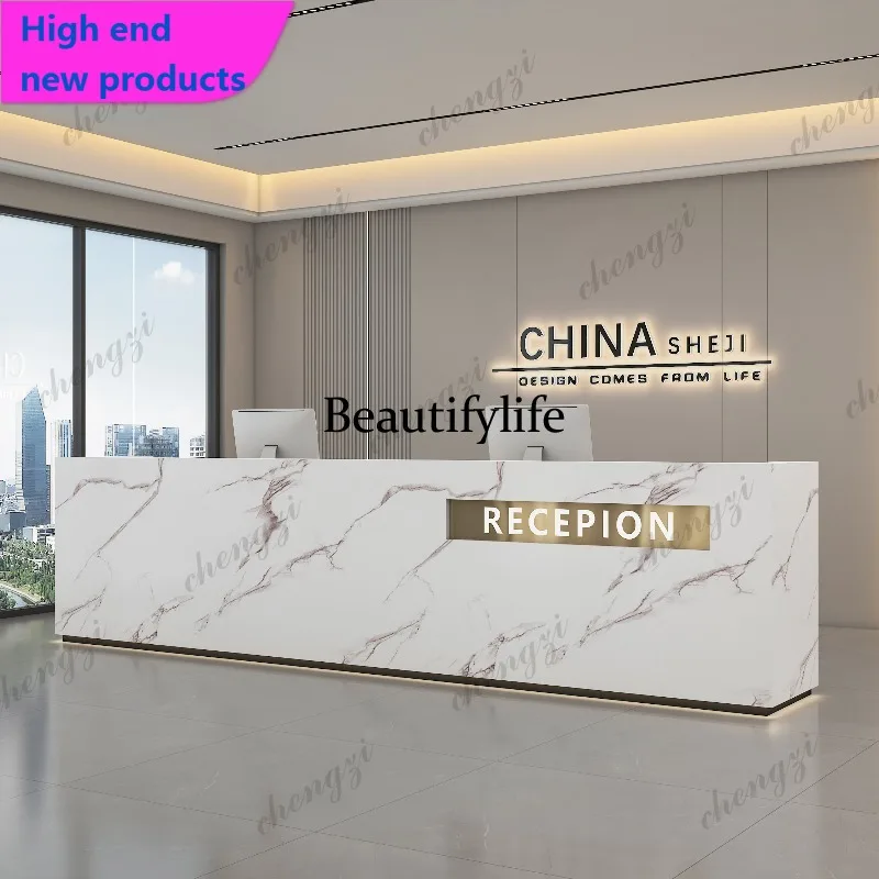 a68 Executive Aesthetic Reception Desks Company Welcome Display Long Reception Desks Wood Salon Escritorio