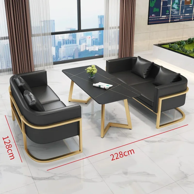 Office Furniture Waiting Room Reception Sofa Modern Leather Office Sofa Set Luxury Couches 3+2+1 Seat Sofa Set