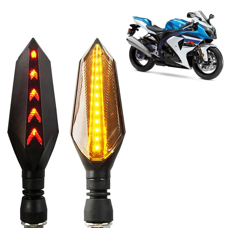 

Motorcycle Turn Signal Multicolor Flowing LED Turn Signal Light Rear With 12 Bulbs Motorcycle Indicators Blinkers Flasher With