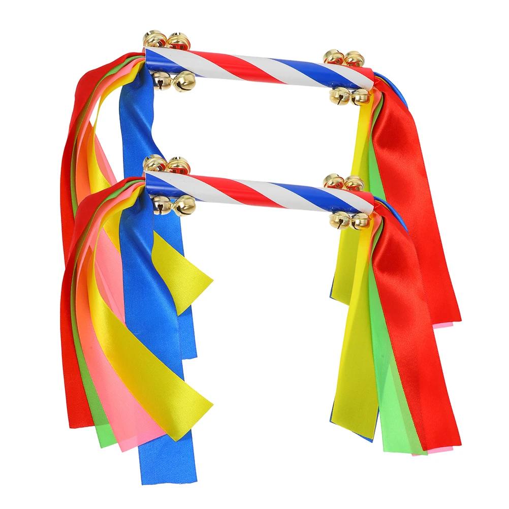 

2pcs Kids Cheerleading Pom Poms Vibrant Dance Sticks Bells Reusable Cheerleader Props Delicate Performance Party Favors Durable