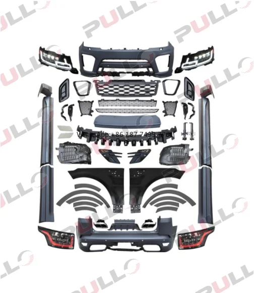

Fit for Range Rover Sport 2014-2017 Change to 2018 SVR Style with Front and Rear Bumper and Grille and Auto Lamps Fender