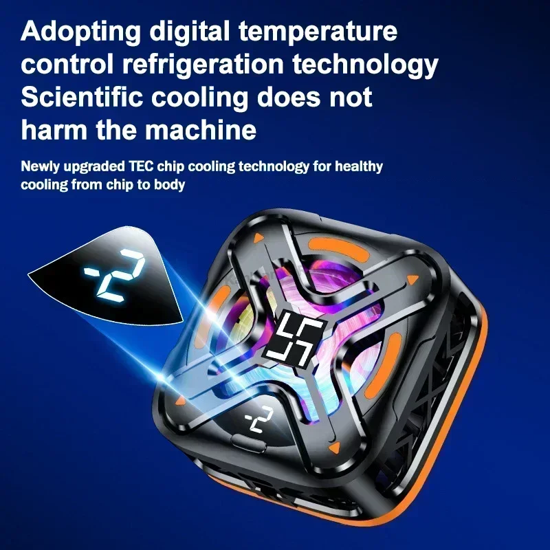 DY26 Mobile Phone Semiconductor Cooling Fan Magnetic Back-clip Universal Radiator Type-c System for IOS Android PUBG Game Cooler