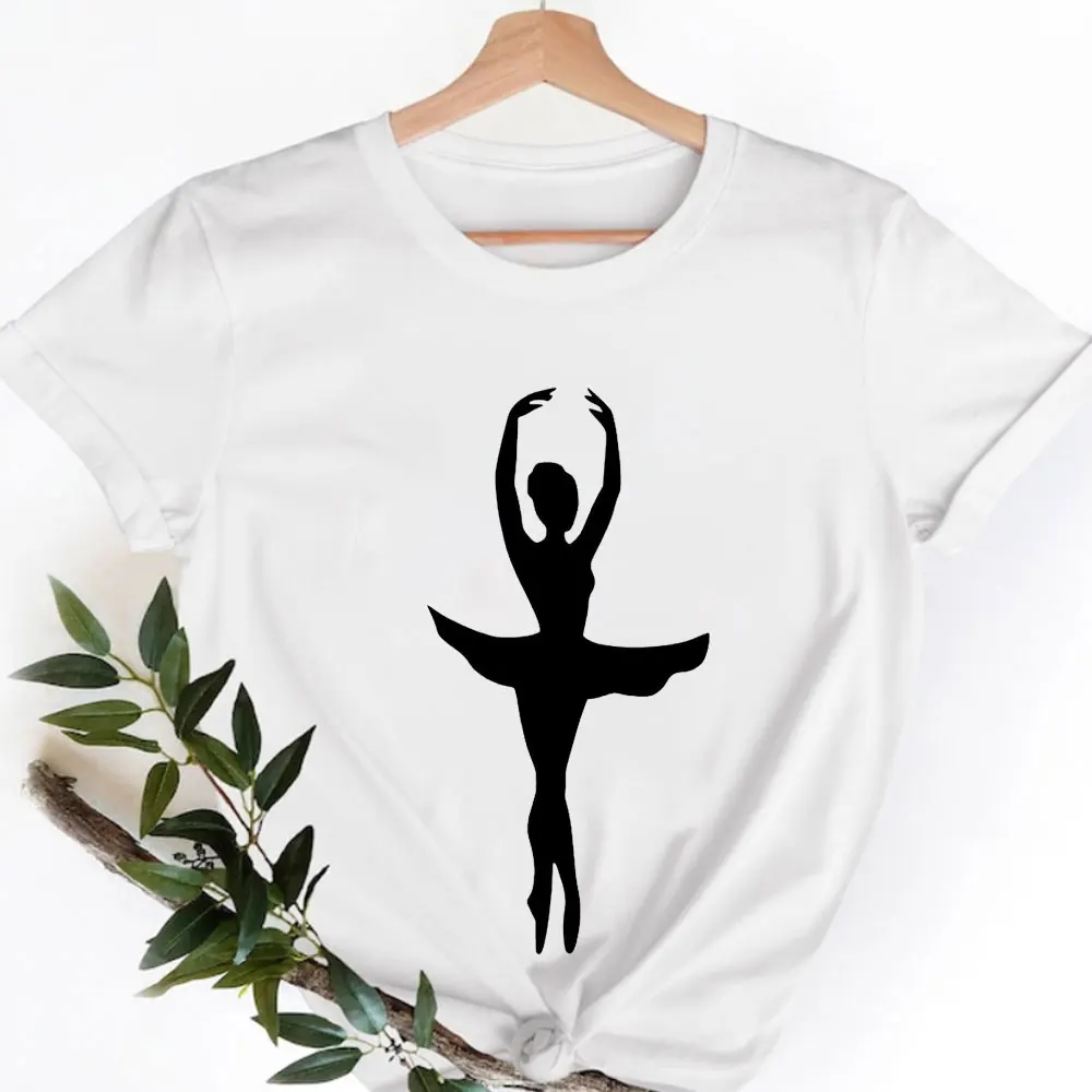 Fashion Woman Ballet Dancer Print High Quality TShirt Ballet Graphic Men Short Sleeve Clothes Female Tshirt Harajuku Casual Tops