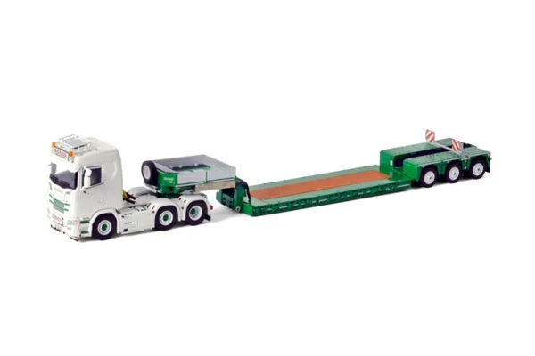 Alloy Model Toy Gift WSI 1:50 Scale Sca-nia CS20N 6X2 Axle Low Board Trailer Transport Truck Vehicle Diecast Toy Model 01-3532