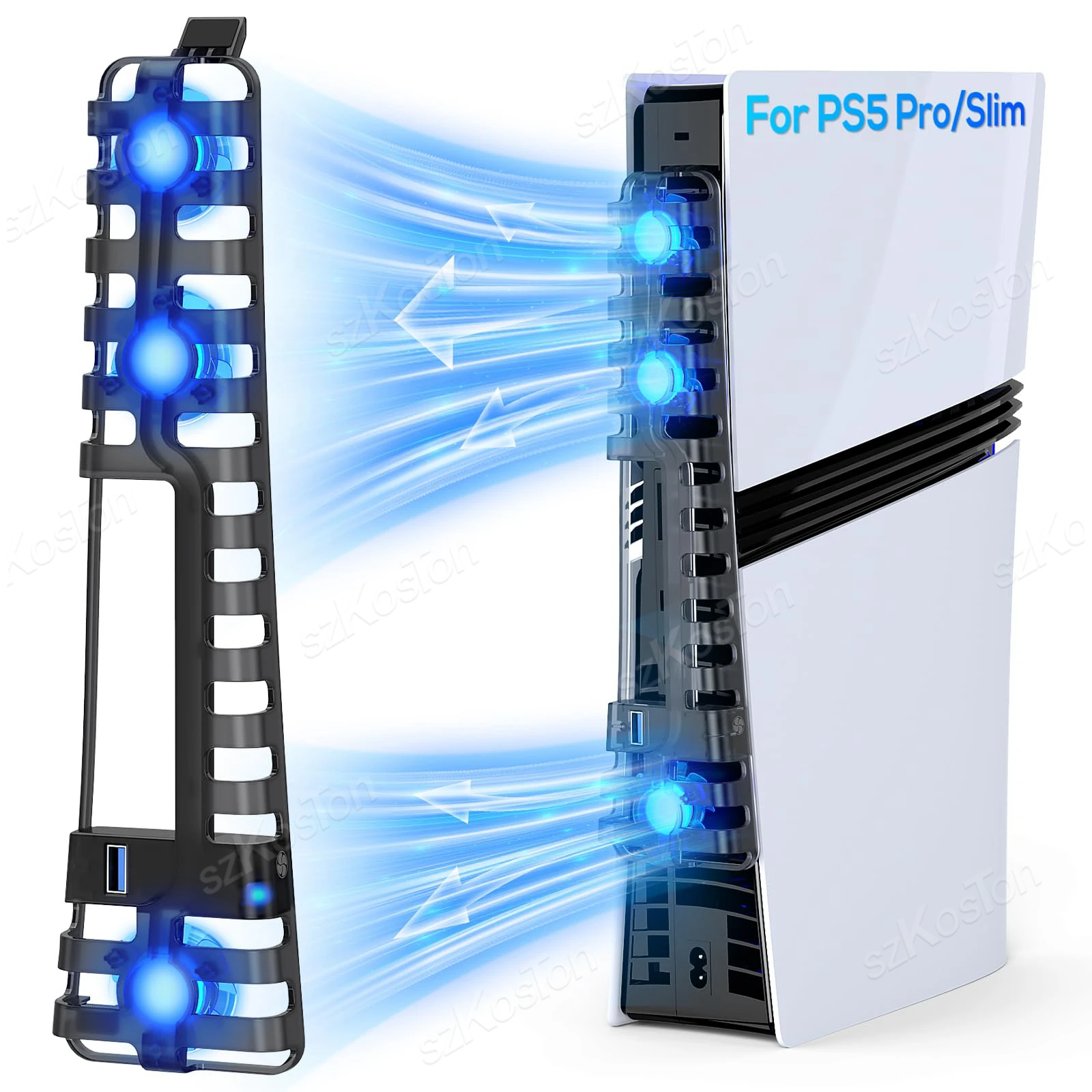 Cooling Fan for PS5 Pro & PS5 Slim Console Auto Adjustable Temperature Cooling System for PlayStation5 Pro Games Accessories