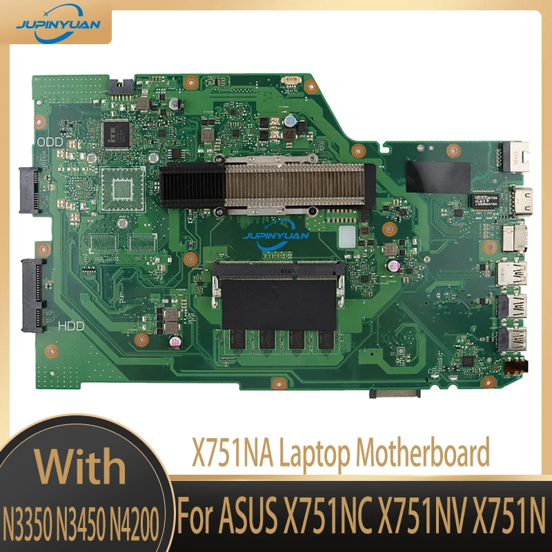 X751NA Motherboard For ASUS X751NC X751NV X751N Laptop Motherboard Mainboard N3350 N3450 N4200 CPU 4GB RAM