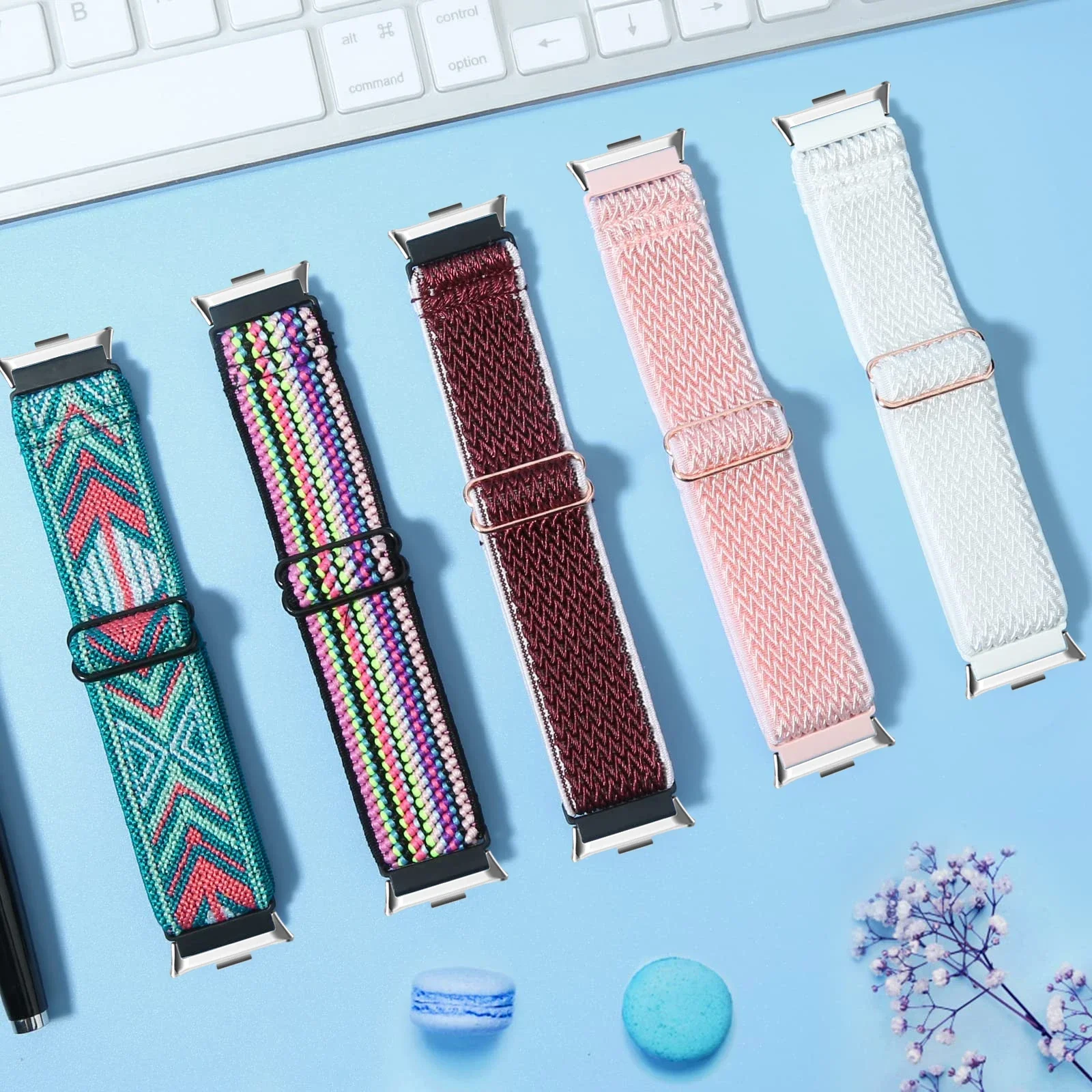 Elastic Nylon Strap for Huawei Watch Fit 4/5/5 Pro Replacement Women Men Sport Solo Braided Watch Band Loop Watch Fit 3 Bracelet
