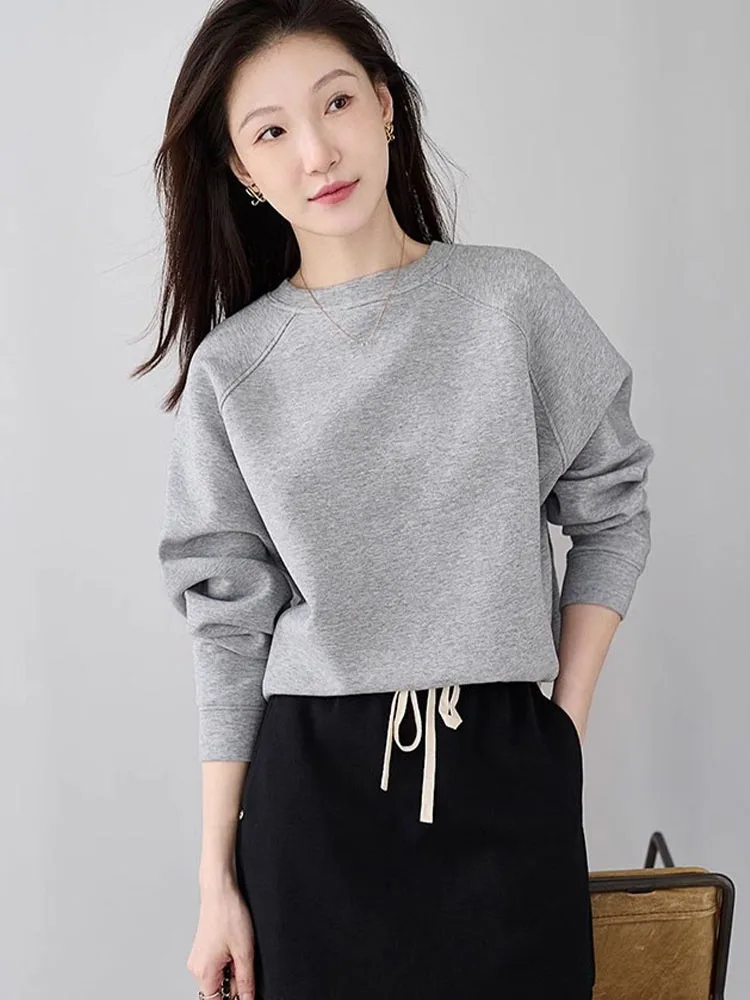 快適なアイラウンドネスウェットシャツ女性用ルーズロングスリーブ秋ファッショナブル多用途アンチエイジングレイジースレトップ