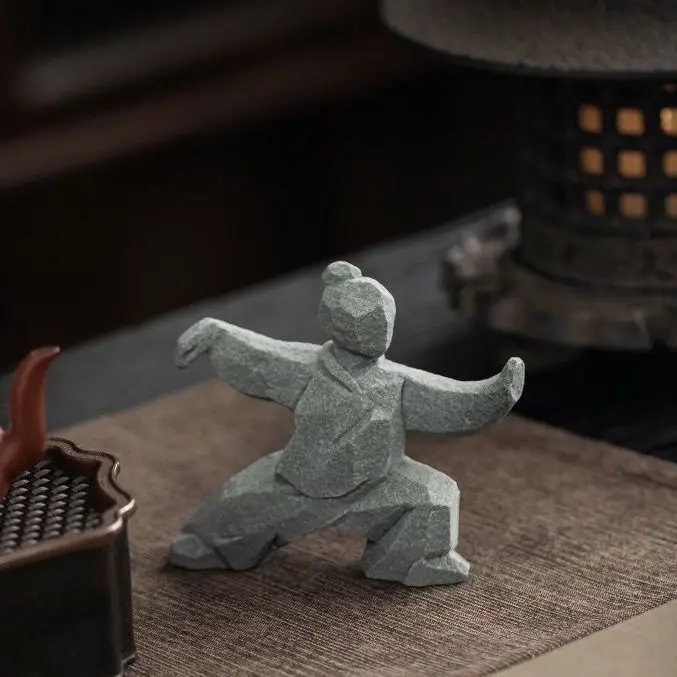 Neue chinesische Stil Tai Chi Kung Fu Kampfkunst Charakter kreative Ornamente für Zuhause, Desktop, Teetischdekorationen – Detail 8